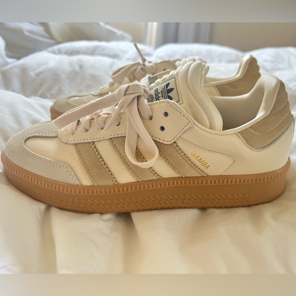 Adidas Samba Sneakers in Cream and Brown